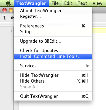 TextWrangler command line